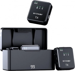 Brezžični mikrofon BLITZWOLF BW‑SX63 s polnilnim etuijem (črn)