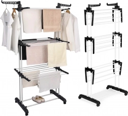 Navpično stojalo za sušenje perila s kolesi, zložljivo, ModernHome