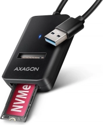 AXAGON ADM2-AM adapter M.2 NVMe/SATA na USB 3.2 Gen 2 (10 Gb/s) s kablom USB‑A 10 cm