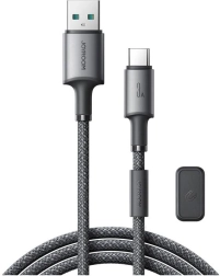 Joyroom USB–USB‑C kabel 1,2 m z magnetno sponko, hitro polnjenje 3A, siv