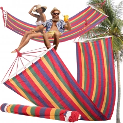 Vrtna viseča mreža z lesenimi razporami 200 × 80 cm, črtasta