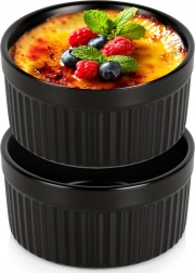 Porcelanaste pekače ramekin črne 260 ml, 2 kosa