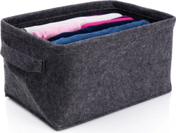 Zložljiva filcna shranjevalna košara 36 × 27 × 20 cm, črna