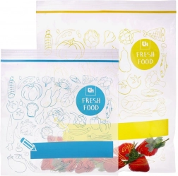 Vrečke z zadrgo za živila 20× 1,2 l + 20× 2,5 l, 40 kos