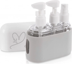 Potovalne stekleničke za kozmetiko v etuiju, 4-delni komplet