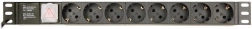 Rack napajalni trak PDU, 8x vtičnica Schuko, 1U, 10 A, vhod C14, kabel 3 m