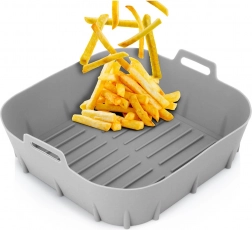 Silikonska vstavljena košara za cvrtnik na vroč zrak 22 cm – siva