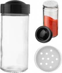 Steklena začimbnica s sitkom Black 100 ml