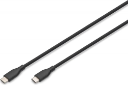 Silikonski USB-C priključni kabel – USB-C, USB 2.0 60 W, 1 m črn