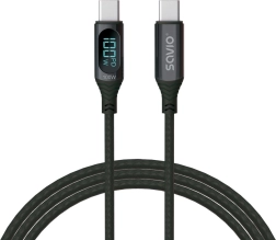 USB‑C kabel z zaslonom 100 W Savio