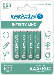 Polnilne baterije AAA R03 550 mAh – ready to use Infinity Line (4 kos)