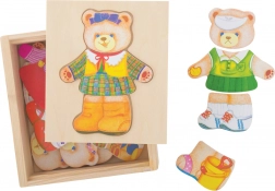 Oblačilni puzzle – medvedka BIGJIGS TOYS