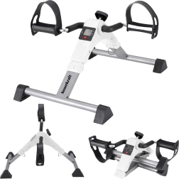 Zložljivo rehabilitacijsko pedalno kolo 2v1 z LCD zaslonom, belo
