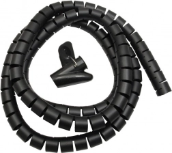 Organizator – spiralna maska za kable 25 mm × 2 m MACLEAN MCTV-676 B, črna