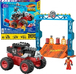 Gradbeni set HOT WHEELS Mega Bone Shaker Crush Course – monster truck z rampo, 151 delov
