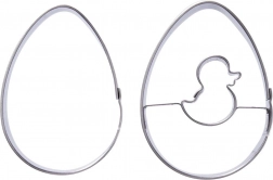 Komplet rezalnikov za piškote v obliki jajca iz nerjavečega jekla 5,5 cm, 2 kosa