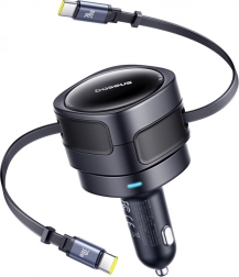 Avtopolnilnik Baseus z dvojnim USB-C 60 W črna