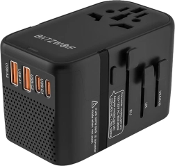 Potovalni adapter BlitzWolf BW-TA3 s pretvornikom napetosti in USB polnjenjem