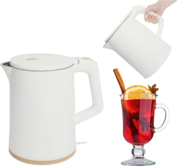 Potovalni brezžični grelnik vode 1,2 l z vrtljivo osnovo, bel