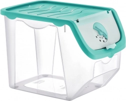 Plastična škatla za sadje in zelenjavo s pokrovom 12 l, turkizna