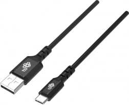 Silikonski črni USB-USB C kabel 1m Quick Charge