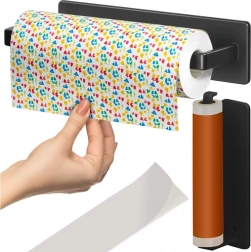 Držalo za papirnate brisače RUHHY, 25 cm, kovinski črn obešalnik brez vrtanja