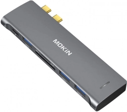 USB-C HUB 6 v 2 za MacBook MOKIN (srebrn)