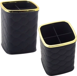 Organizer za čopiče s štirimi predelki črn