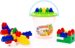 Gradbeni set Junior Construction – 57 delov v vedru