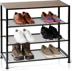 Vilde metal shoe rack, black, 4 levels 60 × 30 × 57 cm