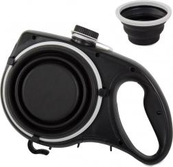 Povodec za pse z integrirano zložljivo skledo