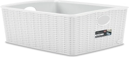 Elegance košara iz belega plastika 36 × 29 × 13 cm