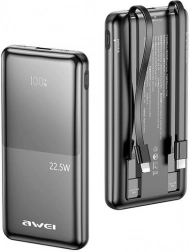 Powerbanka AWEI P76K 10000 mAh s hitrim polnjenjem 22,5 W in 4 izhodi