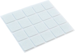 Filcne samolepilne podloge za pohištvo 20 kosov, bele 25 × 25 mm