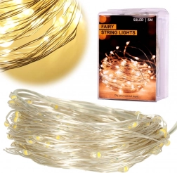 Dekorativne LED žičnate lučke 5 m, 50 LED – Topla