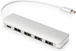 USB‑C hub 4× USB 3.0 s Power Delivery, aluminijast