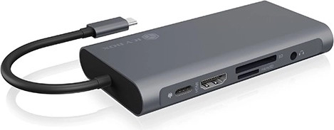 Icy Box priklopna postaja USB‑C s HDMI in VGA, gigabitnim LAN in Power Delivery