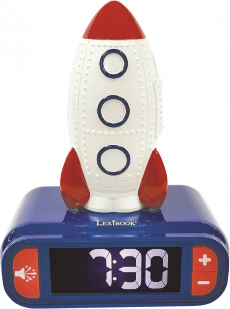Otroška budilka z 3D nočno lučko Raketа