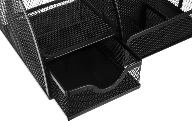 6 compartments and a drawer for organized storage