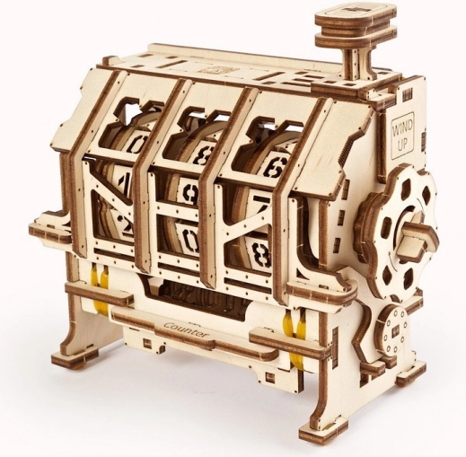 Ugears 3D lesene mehanske sestavljanke – klikalno števec STEM