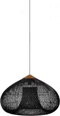 Stropna viseča svetilka iz naravnega ratana - 40 cm - črna