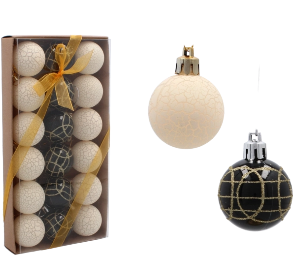 Komplet steklenih božičnih krogel 4 cm – rožnate, mat in sijoče, 18 kos