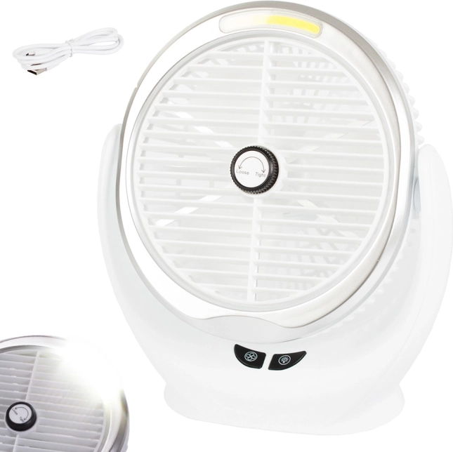 Namizni USB ventilator z LED osvetlitvijo – Brezžični