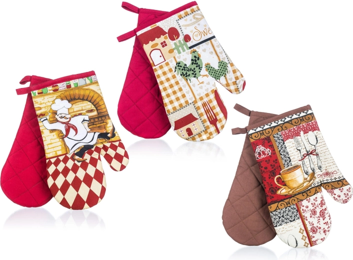 Kuhinjske prijemalke z magnetom COOK, bombaž, 27 × 17 cm, komplet 2 kosov, miks dekorjev