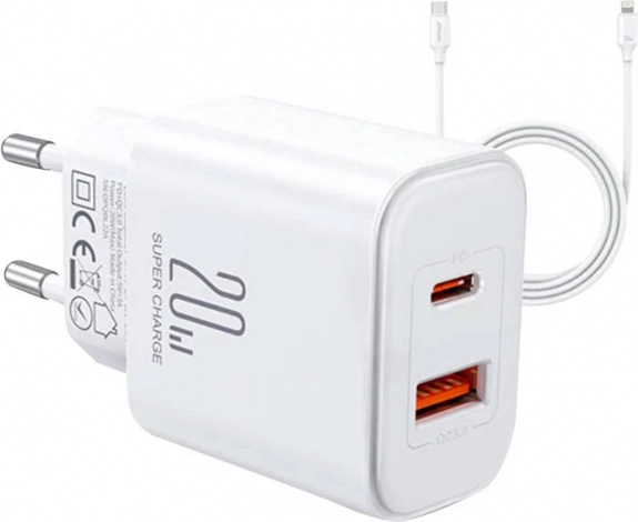 Polnilnik Joyroom JR-TCF05 Flash, 20 W + kabel C–L 1 m (bel)