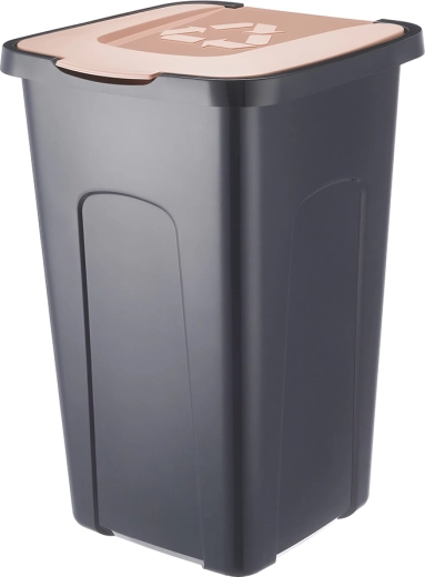 50 l Black Waste Sorting Bin – Brown