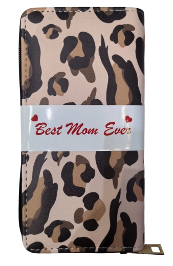 PINK women's wallet with leopard pattern