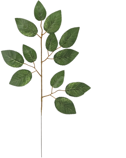 Umetna vejica z listi vrtnice 40 × 21 cm, zelena