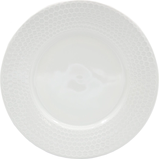 Porcelanasti desertni krožnik Honeycomb 20 cm, bel