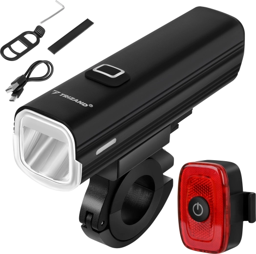Trizand LED kolesarska luč 1000 lm USB-C s powerbanko (sprednja + zadnja)
